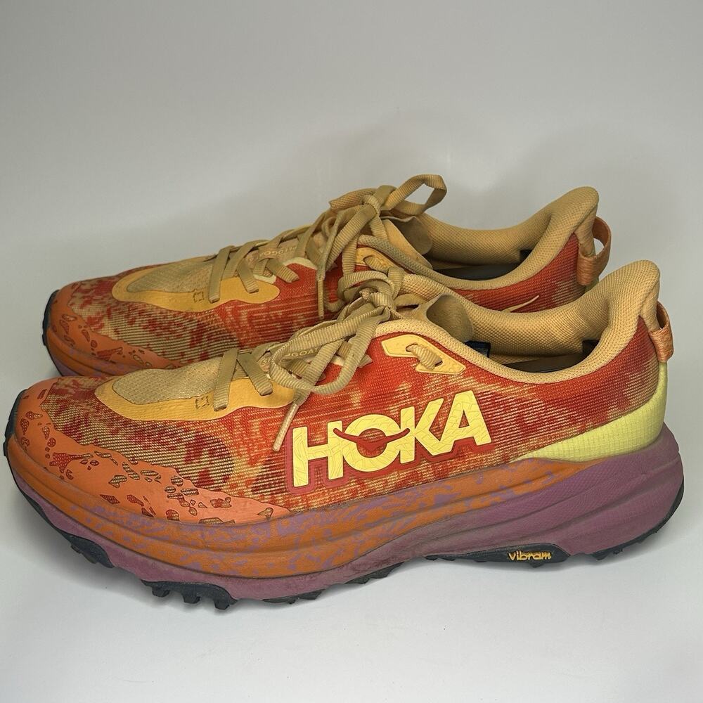 HOKA Speedgoat 6 Black Aloe Vera Womens Sz 9.5 B Trail Running Hiking Shoes